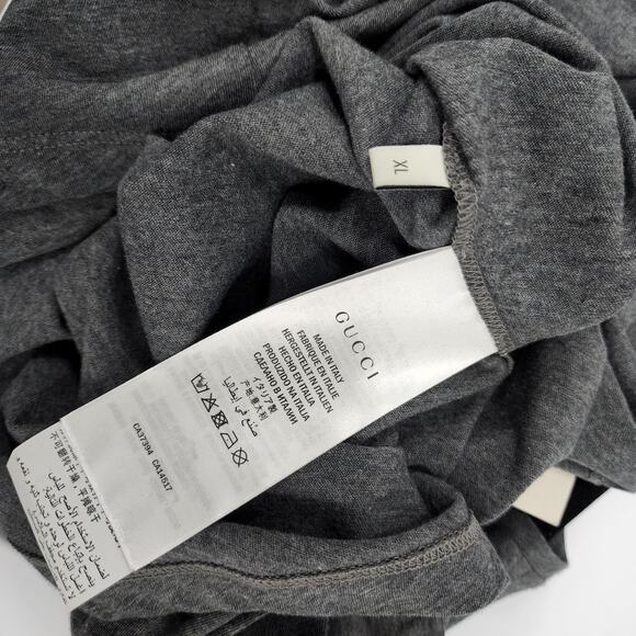 Unisex NWT Gucci Classic Logo Print T-shirt Gray sz XL - Picture 6 of 7